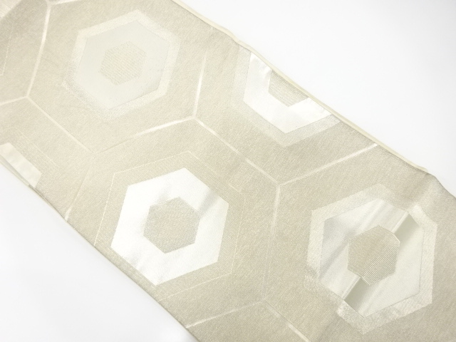 JAPANESE KIMONO / ANTIQUE FUKURO OBI / SILK / WOVEN KIKKO PATTERN